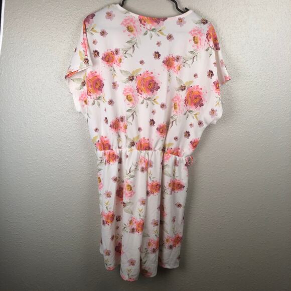 Cosmic Beauty Plus Size 3X White & Floral Print Bohemian Boho Romper One Piece - Picture 7 of 8